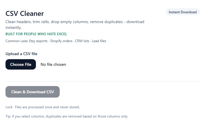 CSV Cleaner